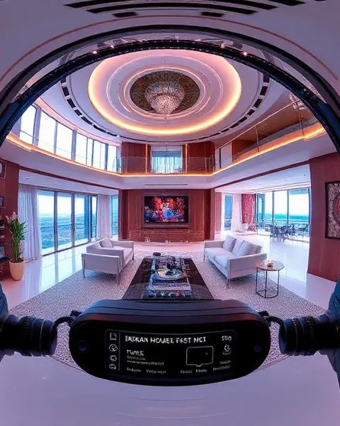 Sala de estar em tour virtual 360° — Sheep House
